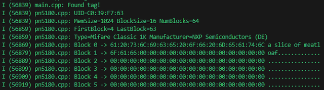 Data from Mifare Classic