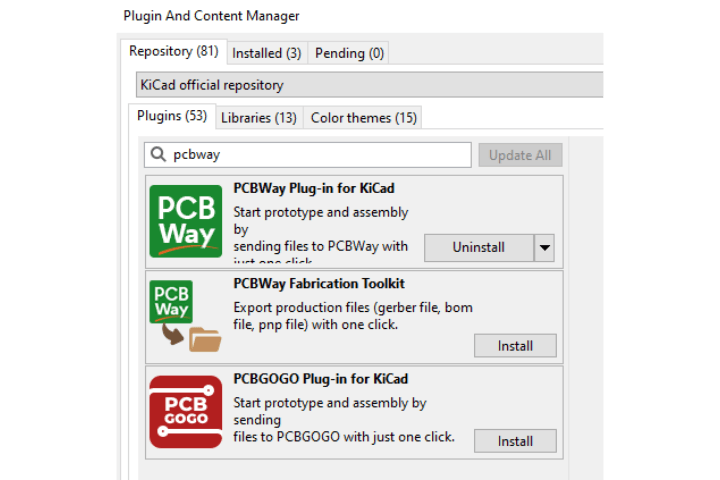 KiCAD PCBWay Addon