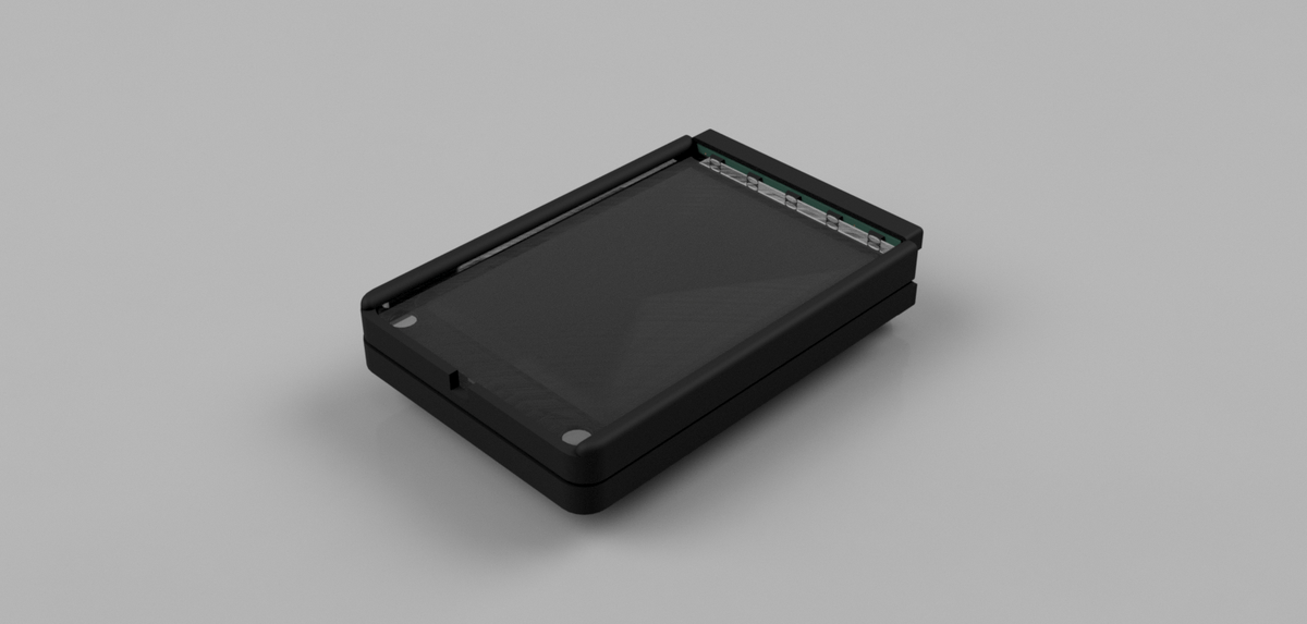 A 3d model rendering of the second LED badge design LED Badge v2