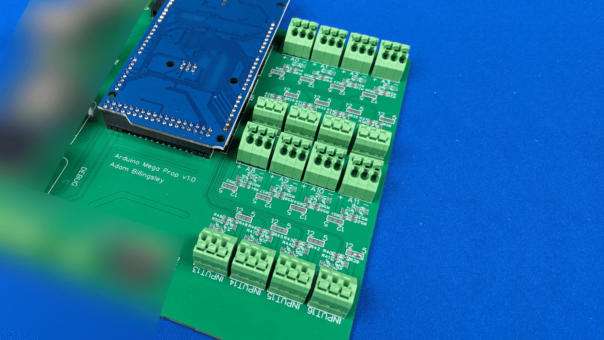 A picture of the sensor inputs on the Wemos D1 Board Sensor Inputs