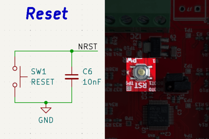 STM32 Analog Slave reset circuit and button location Reset circuit