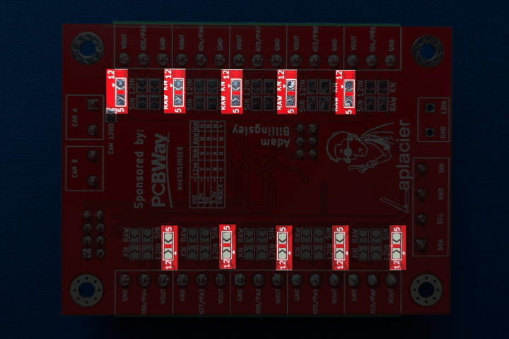 STM32 Analog Slave solder jumpers for selecting power voltage level Power jumpers