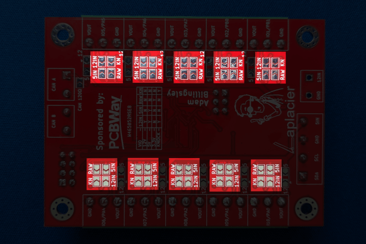 STM32 Analog Slave solder jumpers for selecting input voltage level Signal jumpers